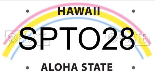 SPTO28 Hawaii License Plate
