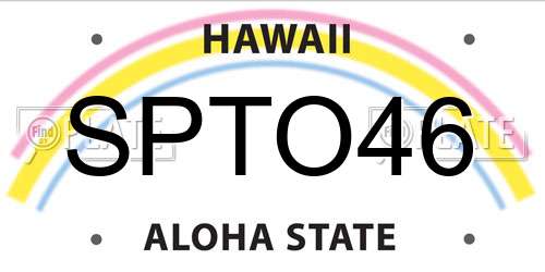 SPTO46 Hawaii License Plate