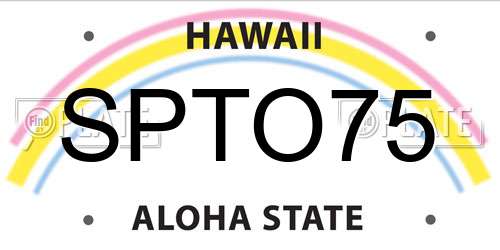 SPTO75 Hawaii License Plate