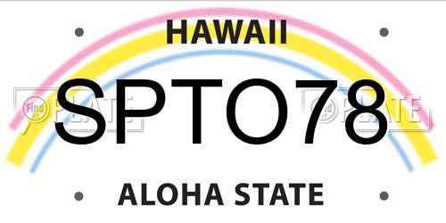 SPTO78 Hawaii License Plate
