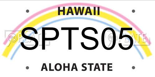 SPTS05 Hawaii License Plate