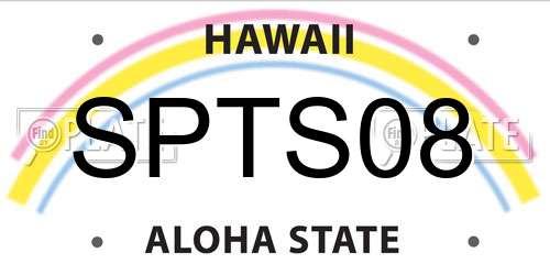 SPTS08 Hawaii License Plate