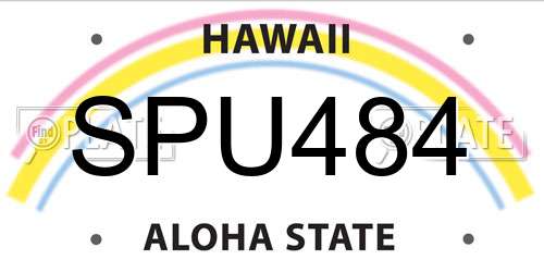 SPU484 Hawaii License Plate