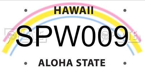 SPW009 Hawaii License Plate