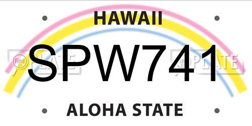 SPW741 Hawaii License Plate