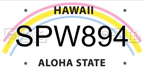 SPW894 Hawaii License Plate