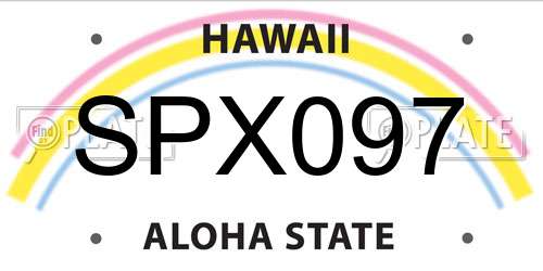 SPX097 Hawaii License Plate
