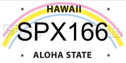 SPX166 Hawaii License Plate