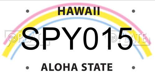 SPY015 Hawaii License Plate