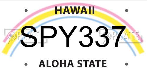 SPY337 Hawaii License Plate