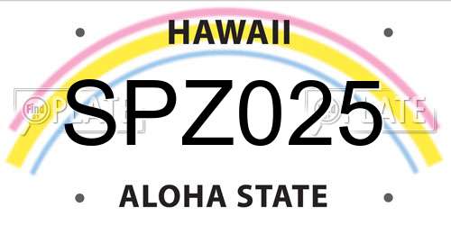 SPZ025 Hawaii License Plate