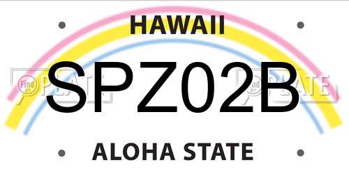 SPZ02B Hawaii License Plate