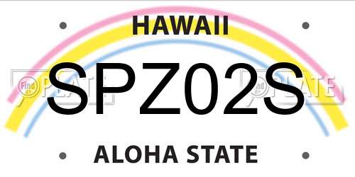SPZ02S Hawaii License Plate