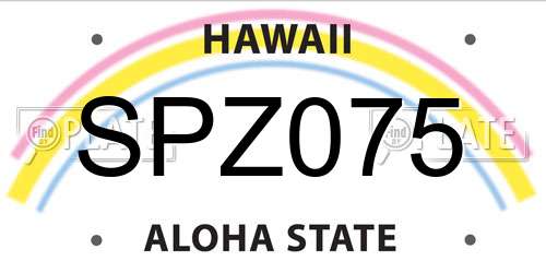 SPZ075 Hawaii License Plate