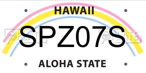 SPZ07S Hawaii License Plate