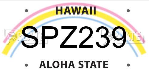 SPZ239 Hawaii License Plate