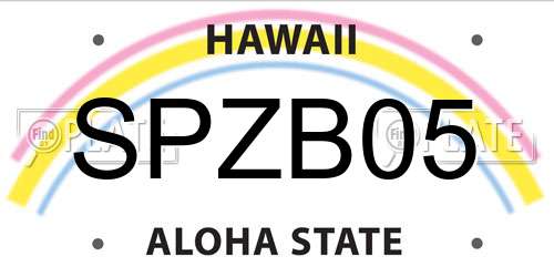 SPZB05 Hawaii License Plate