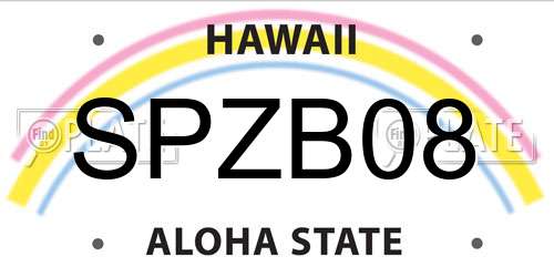 SPZB08 Hawaii License Plate