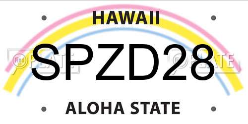 SPZD28 Hawaii License Plate