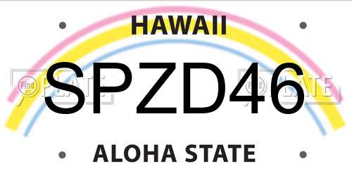 SPZD46 Hawaii License Plate
