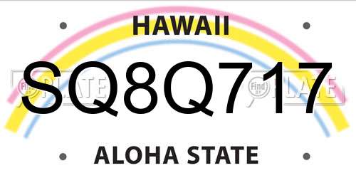 SQ8Q717 Hawaii License Plate