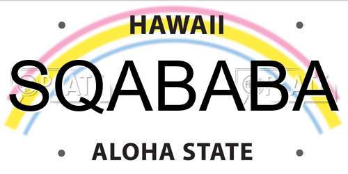 SQABABA Hawaii License Plate