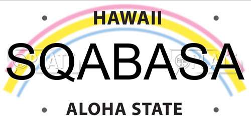 SQABASA Hawaii License Plate