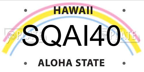 SQAI40 Hawaii License Plate