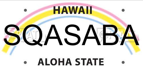 SQASABA Hawaii License Plate