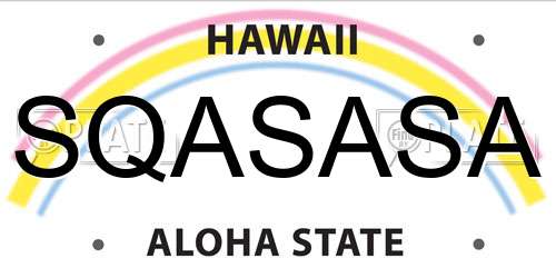 SQASASA Hawaii License Plate