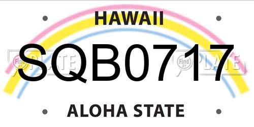SQB0717 Hawaii License Plate
