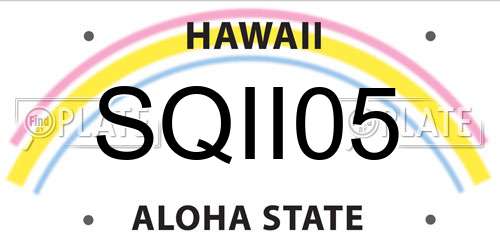 SQII05 Hawaii License Plate
