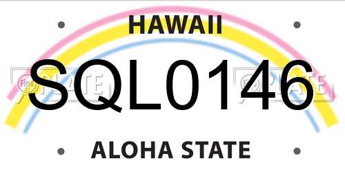SQL0146 Hawaii License Plate