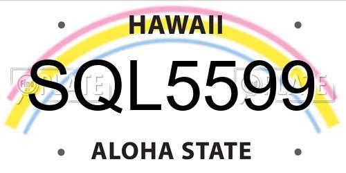 SQL5599 Hawaii License Plate