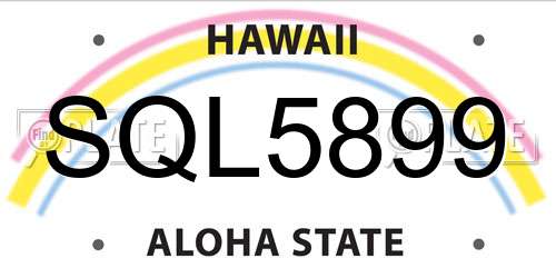 SQL5899 Hawaii License Plate