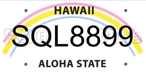 SQL8899 Hawaii License Plate