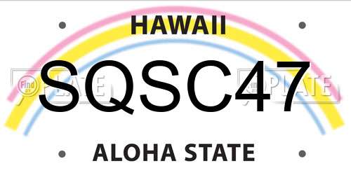 SQSC47 Hawaii License Plate