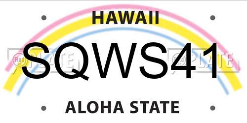 SQWS41 Hawaii License Plate