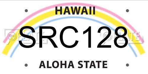 SRC128 Hawaii License Plate