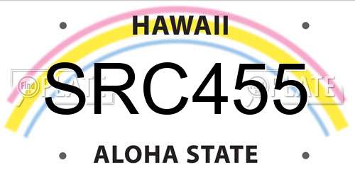 SRC455 Hawaii License Plate