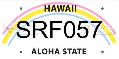 SRF057 Hawaii License Plate