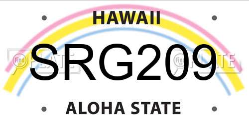 SRG209 Hawaii License Plate