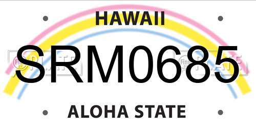 SRM0685 Hawaii License Plate