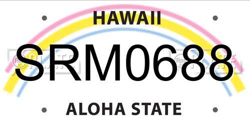 SRM0688 Hawaii License Plate