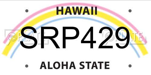 SRP429 Hawaii License Plate