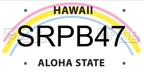 SRPB47 Hawaii License Plate