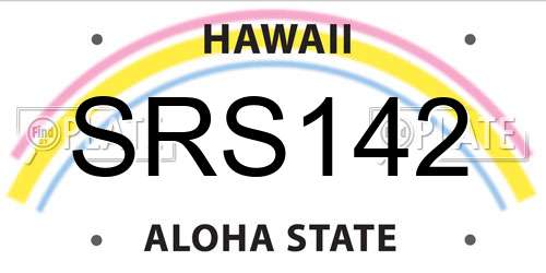 SRS142 Hawaii License Plate