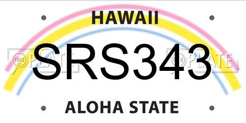 SRS343 Hawaii License Plate