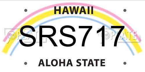 SRS717 Hawaii License Plate