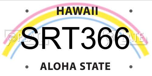 SRT366 Hawaii License Plate
